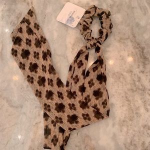 Leopard print hair scarf